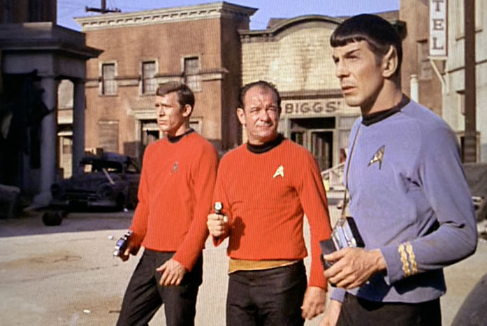Spock and his team inspect the town